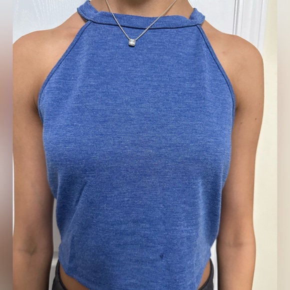 Zara Trafaluc Crop Halter Neck Top - Blue (S) - Picture 1 of 4